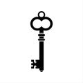 silhouette of an old-fashioned key Royalty Free Stock Photo