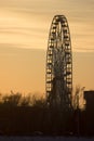 Silhouette of old ferris wheel Royalty Free Stock Photo