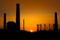 Silhouette of an old industry Royalty Free Stock Photo