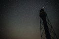 Silhouette of the Old Lighthouse against the background of the starry sky Royalty Free Stock Photo