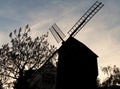 Silhouette of old windmill Royalty Free Stock Photo