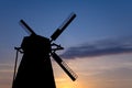 Silhouette of an old windmill Royalty Free Stock Photo