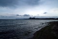 Olimp`s beach on a dark and stormy morning.