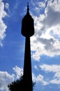 Silhouette of the Olympiaturm has an overall height of 291 m Royalty Free Stock Photo