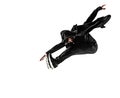 The silhouette of one hip hop male break dancer dancing on white background Royalty Free Stock Photo