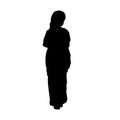 Silhouette one Indian girl. Indian culture