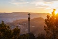 Silhouette of a cruceiro in Ourense