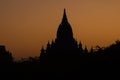 Silhouette of one of the temples of Bagan, Myanmar Royalty Free Stock Photo