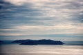 Silhouette of Ons Island in Galicia, Spain Royalty Free Stock Photo