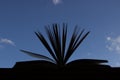 Silhouette of open book Royalty Free Stock Photo