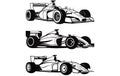 silhouette of open wheel car. open wheel formula racing car vector silhouette