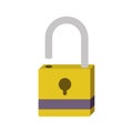 Silhouette with opened padlock yellow