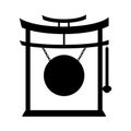 Silhouette oriental musical instrument Gong