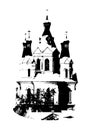 Silhouette of an Orthodox Cathedral Vector illustration