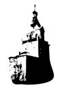 Silhouette of an orthodox church Vector illustration