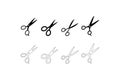 Complete Pattern Set of Scissors in Silhouette and Outline Format Showcasing Classic and Modern Royalty Free Stock Photo