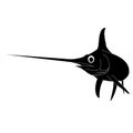 A silhouette of an outlined swordfish Royalty Free Stock Photo