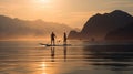 Silhouette Paddle Boarding: A Romantic Depiction Of Norwegian Nature