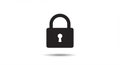 A silhouette of a padlock icon is centered against a plain white background. The padloc Royalty Free Stock Photo