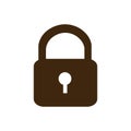 silhouette padlock security icon flat