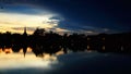 Silhouette pagoda at dusk of Wat Tra Phang Thong, Sukhothai Royalty Free Stock Photo