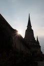 Silhouette of Pagoda in WatYaiChaimongkol Temple, Ayutthaya, Thailand