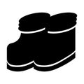 Winter boots silhouette Royalty Free Stock Photo