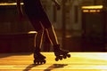 Silhouette pairs of legs on roller skates. sports and leisure