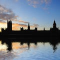 Silhouette Of Palace Of Westminster At Dusk