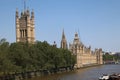 Silhouette of the Palace of Westminster is the meeting place of the House of Commons and the House of Lords,