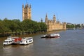 Silhouette of the Palace of Westminster is the meeting place of the House of Commons and the House of Lords,
