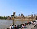 Silhouette of the Palace of Westminster is the meeting place of the House of Commons and the House of Lords,