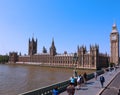 Silhouette of the Palace of Westminster is the meeting place of the House of Commons and the House of Lords,