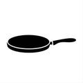 silhouette of a pancake pan Royalty Free Stock Photo