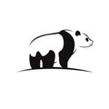 silhouette of panda bear logo design vector. icon panda animal Logotype concept Royalty Free Stock Photo