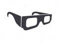 Silhouette of paper 3d glasses isometric view. Vector illustration. Stereo retro glasses for three-dimensional cinema.