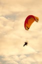 Silhouette of para motor glider Royalty Free Stock Photo