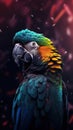 Silhouette Parrot on Dark Background. Generative AI