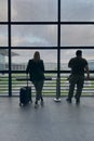 Silhouette passenger at Istanbul Airport smoking area