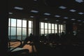 Silhouette passengers room at the airport Royalty Free Stock Photo