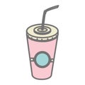 Silhouette pastel color milk shake drink Royalty Free Stock Photo