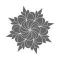 Silhouette pattern design in the form of a flower, scrapbooking, impression, stamp, figure carving and creative design