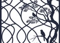 Elegant pattern with birds and branches isolated on white background Royalty Free Stock Photo
