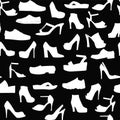 Silhouette pattern of mens womens shoes Royalty Free Stock Photo