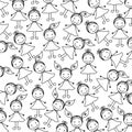 silhouette pattern set collection girl design