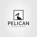 silhouette pelican or egret or heron logo vector illustration design