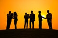 Silhouette People in Business Meeting Royalty Free Stock Photo