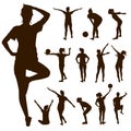 Silhouette people exercise design