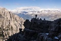 Silhouette of people in mountains