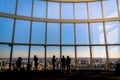 Silhouette people with Observation windows in Tokyo views